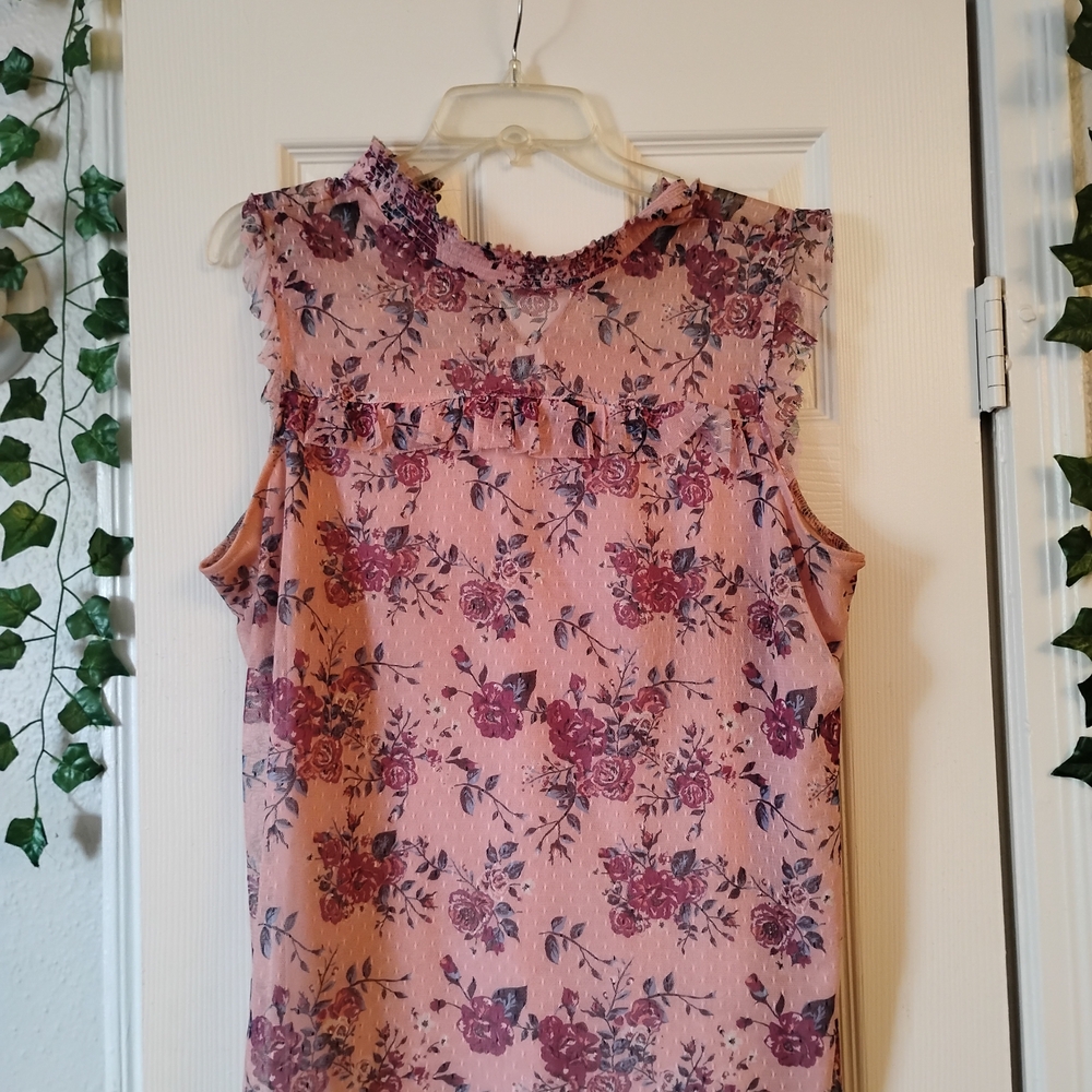 Floral Sleeveless Top - Pink